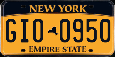 NY license plate GIO0950