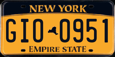 NY license plate GIO0951
