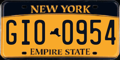 NY license plate GIO0954