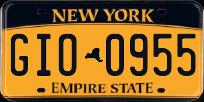 NY license plate GIO0955