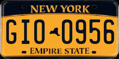 NY license plate GIO0956