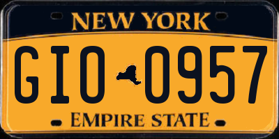 NY license plate GIO0957