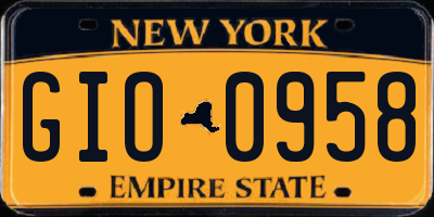 NY license plate GIO0958