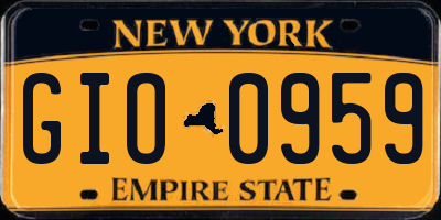 NY license plate GIO0959