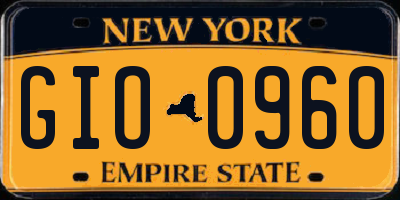NY license plate GIO0960