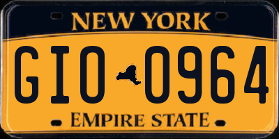 NY license plate GIO0964