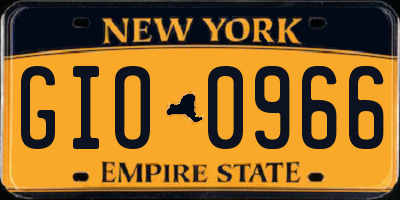 NY license plate GIO0966