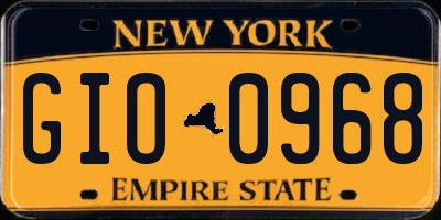NY license plate GIO0968