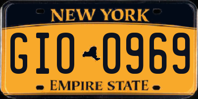NY license plate GIO0969