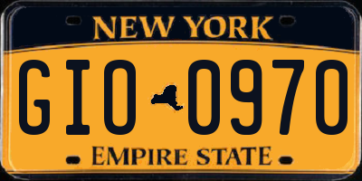 NY license plate GIO0970
