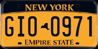 NY license plate GIO0971