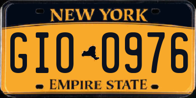NY license plate GIO0976