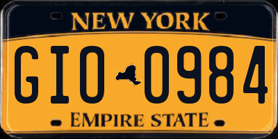 NY license plate GIO0984