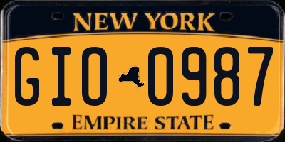 NY license plate GIO0987