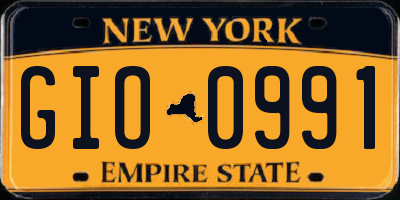 NY license plate GIO0991
