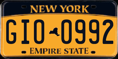 NY license plate GIO0992