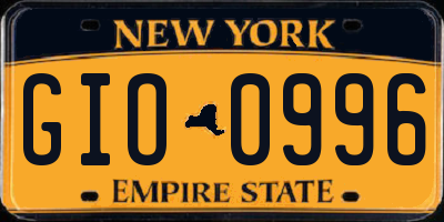 NY license plate GIO0996