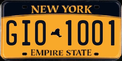 NY license plate GIO1001