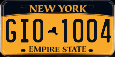 NY license plate GIO1004