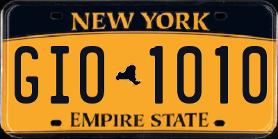 NY license plate GIO1010