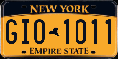 NY license plate GIO1011