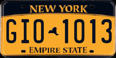 NY license plate GIO1013