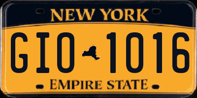 NY license plate GIO1016