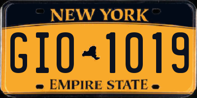 NY license plate GIO1019