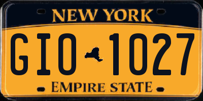 NY license plate GIO1027