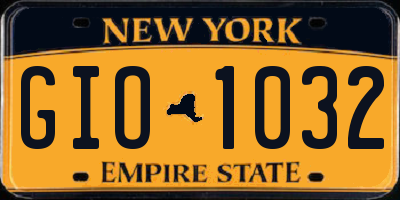 NY license plate GIO1032