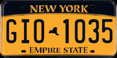 NY license plate GIO1035