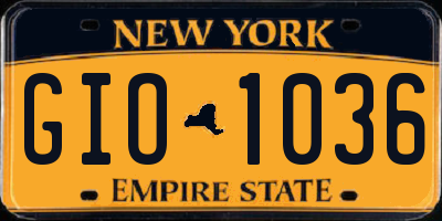 NY license plate GIO1036