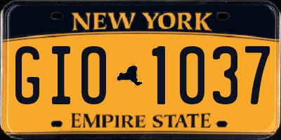 NY license plate GIO1037