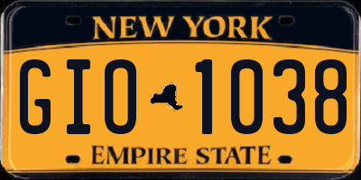 NY license plate GIO1038