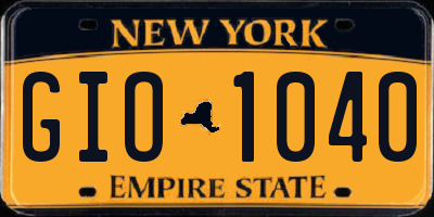 NY license plate GIO1040