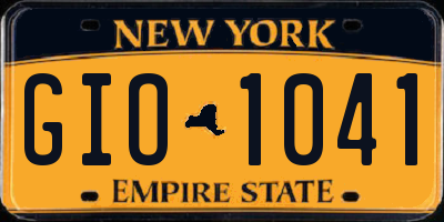 NY license plate GIO1041