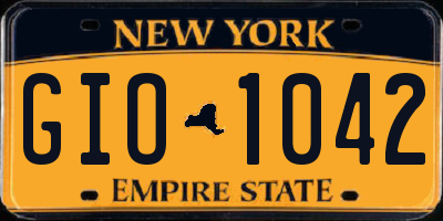 NY license plate GIO1042