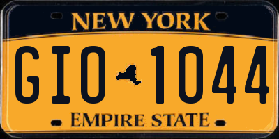 NY license plate GIO1044