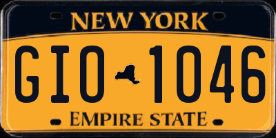 NY license plate GIO1046