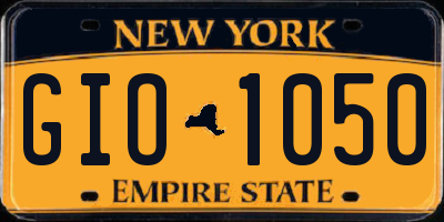 NY license plate GIO1050
