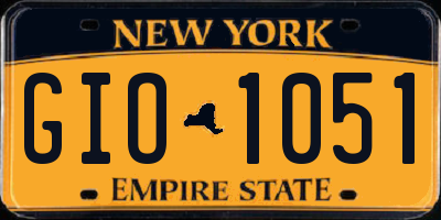 NY license plate GIO1051