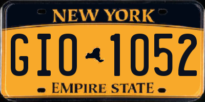 NY license plate GIO1052