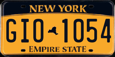 NY license plate GIO1054