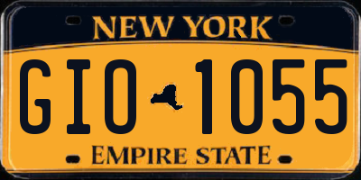 NY license plate GIO1055