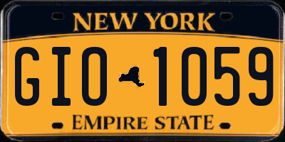 NY license plate GIO1059