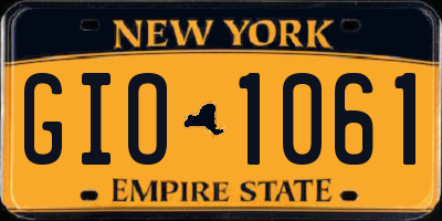 NY license plate GIO1061