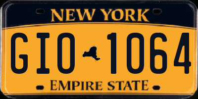 NY license plate GIO1064