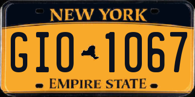 NY license plate GIO1067