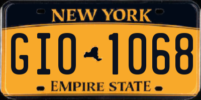 NY license plate GIO1068