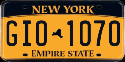 NY license plate GIO1070